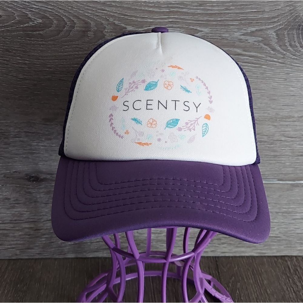 Scentsy White & Purple Snapback Trucker Hat